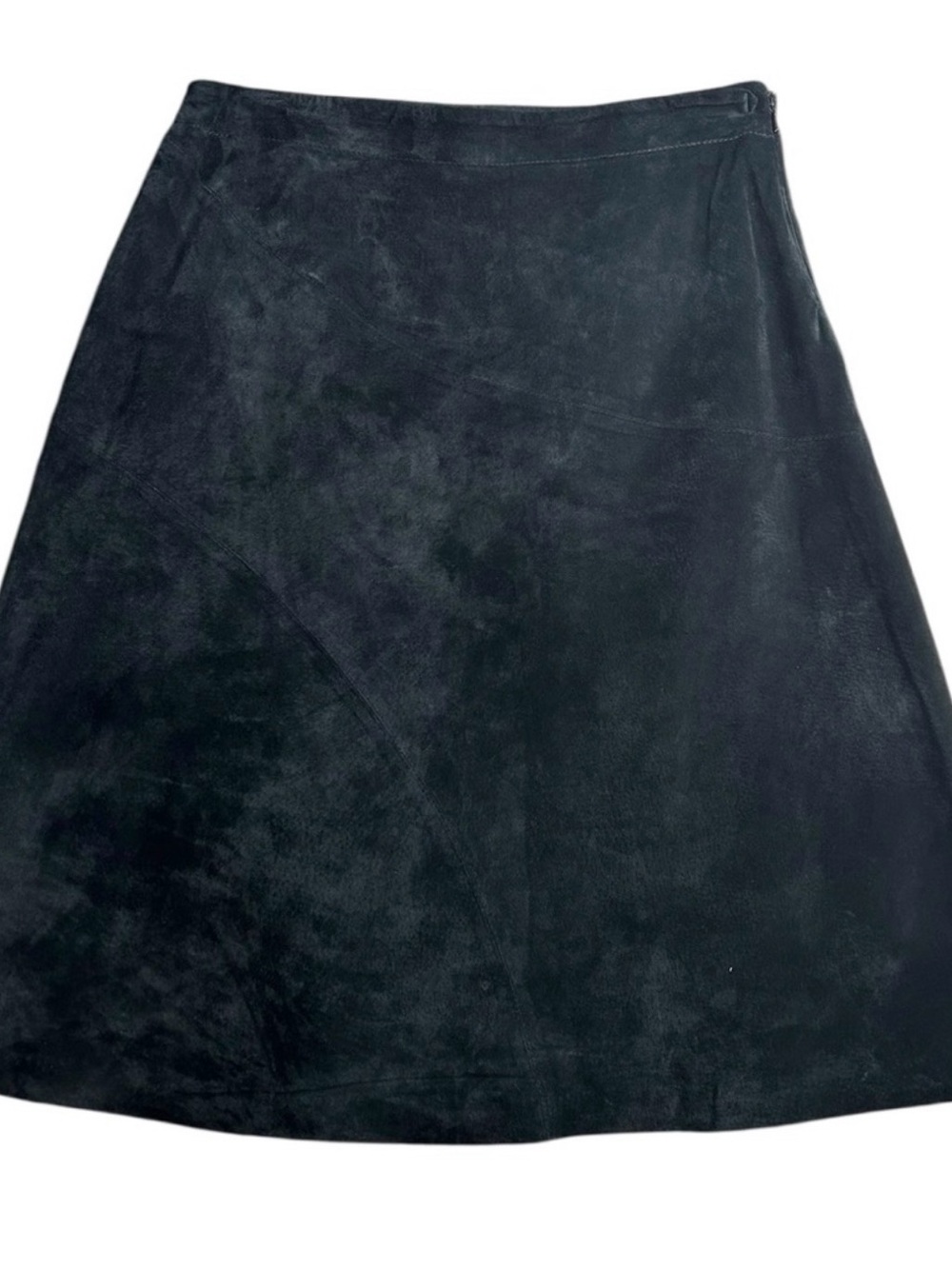 New Frontier Black Suede A-Line Skirt